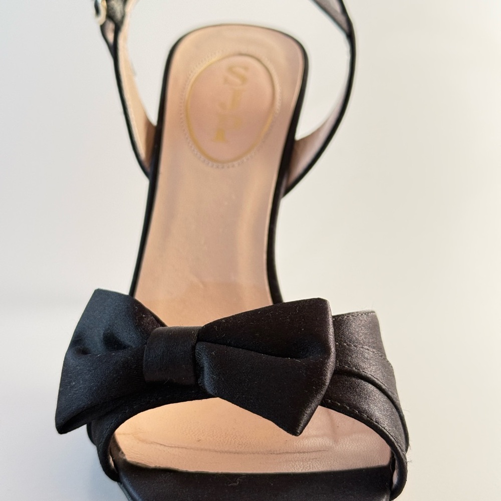 SJP by Sarah Jessica Parker Black Bow Front Heeled Sandals